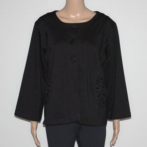 Tradition Classics Women's Black Swing Jacket with Embellishments in size XL